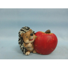 Apple Hedgehog Shape Ceramic Crafts (LOE2536-C9.5)